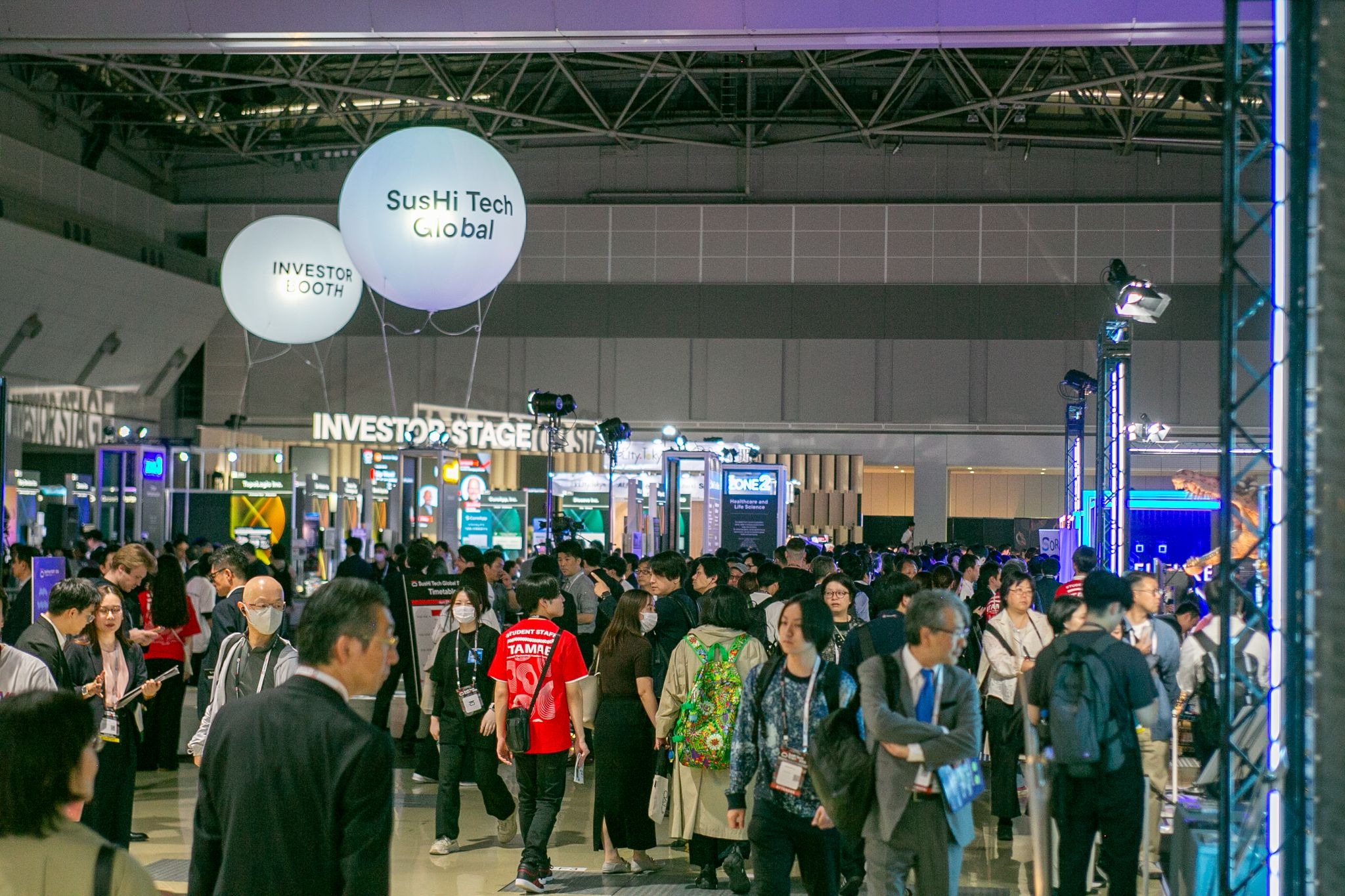 国内外のスタートアップ・企業・自治体・支援機関が一堂に会したSusHi Tech Tokyo 2026の会場。